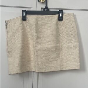 New rag & bone Cream Textured Mini Skirt | Women’s Designer Neutral‎ Skirt | XS